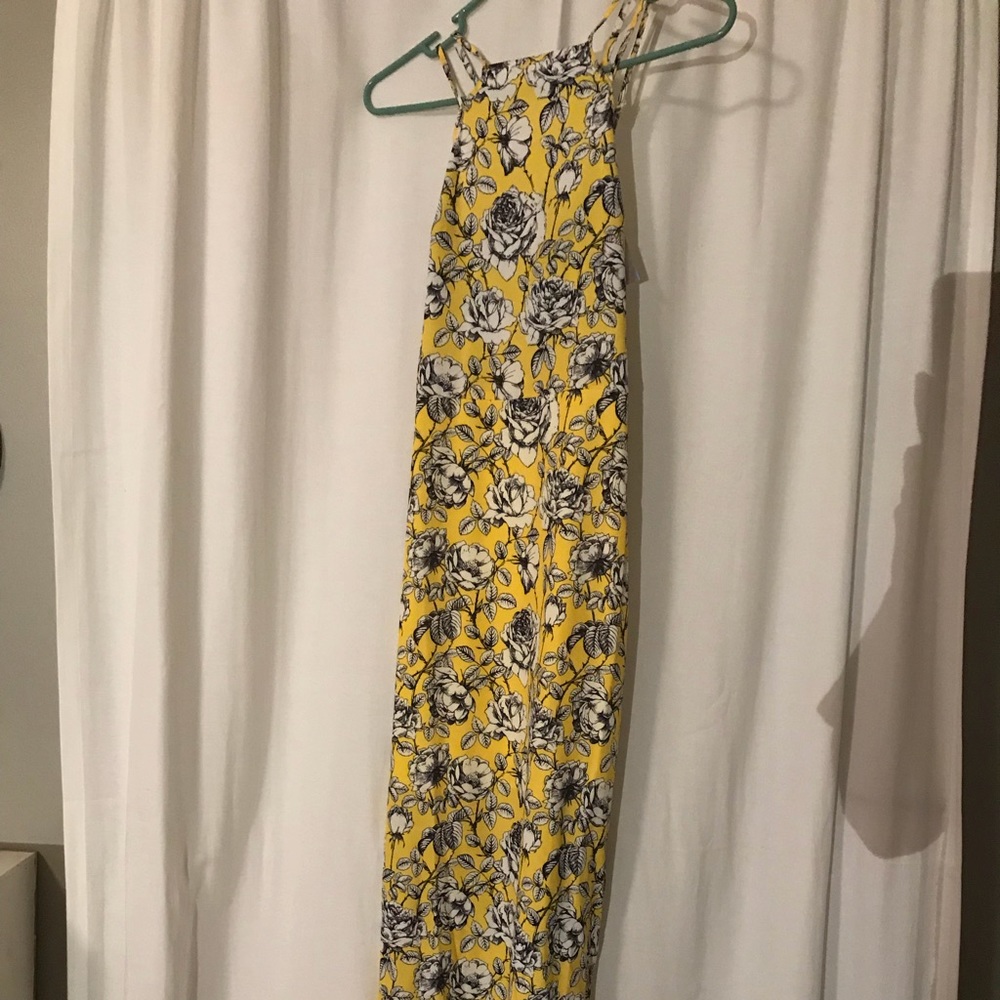 Yellow floral maxi dress